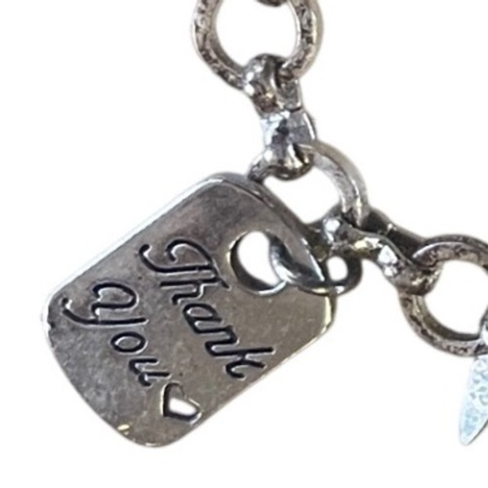 AVON Silver Tone Charm Bracelet Faith Hope Love Peace Believe Thank You Women - Picture 9 of 12